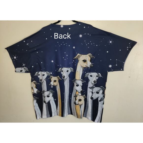 Dog Lovers Tshirt Astronomy Galaxy Stars Navy Blue Unisex 2XL Long Necks Jerzees - Picture 5 of 16